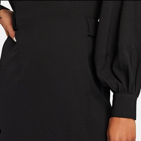 Ganni NWT Crepe Black wrap dress Size 36 US Small - Picture 4 of 11